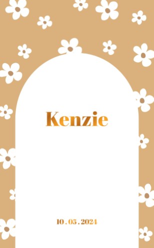 Geboortekaartje met bloemen in vrolijk geel – Kenzie