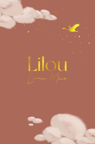 Geboortekaartje voor een meisje in terra roze met goudfolie stippen en wolken - Lilou