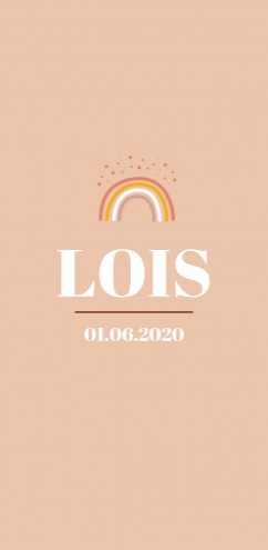 Geboortekaartje Regenboog en stipjes - Lois