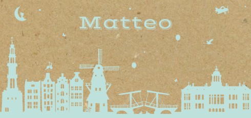 Geboortekaartje skyline Matteo - DIY