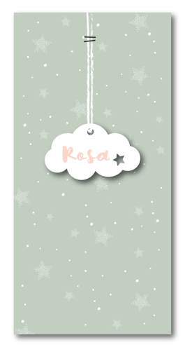Labelkaart wolk - Rosa