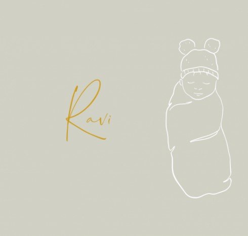 Theaterkaartje tweeling lijntekening - Ravi en Riley