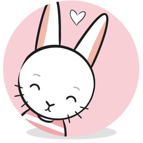 Sluitsticker DIY -  konijn roze - Gribbeltje