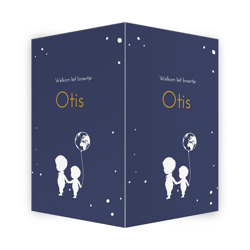 Geboortebord stoer wereldbol - Otis