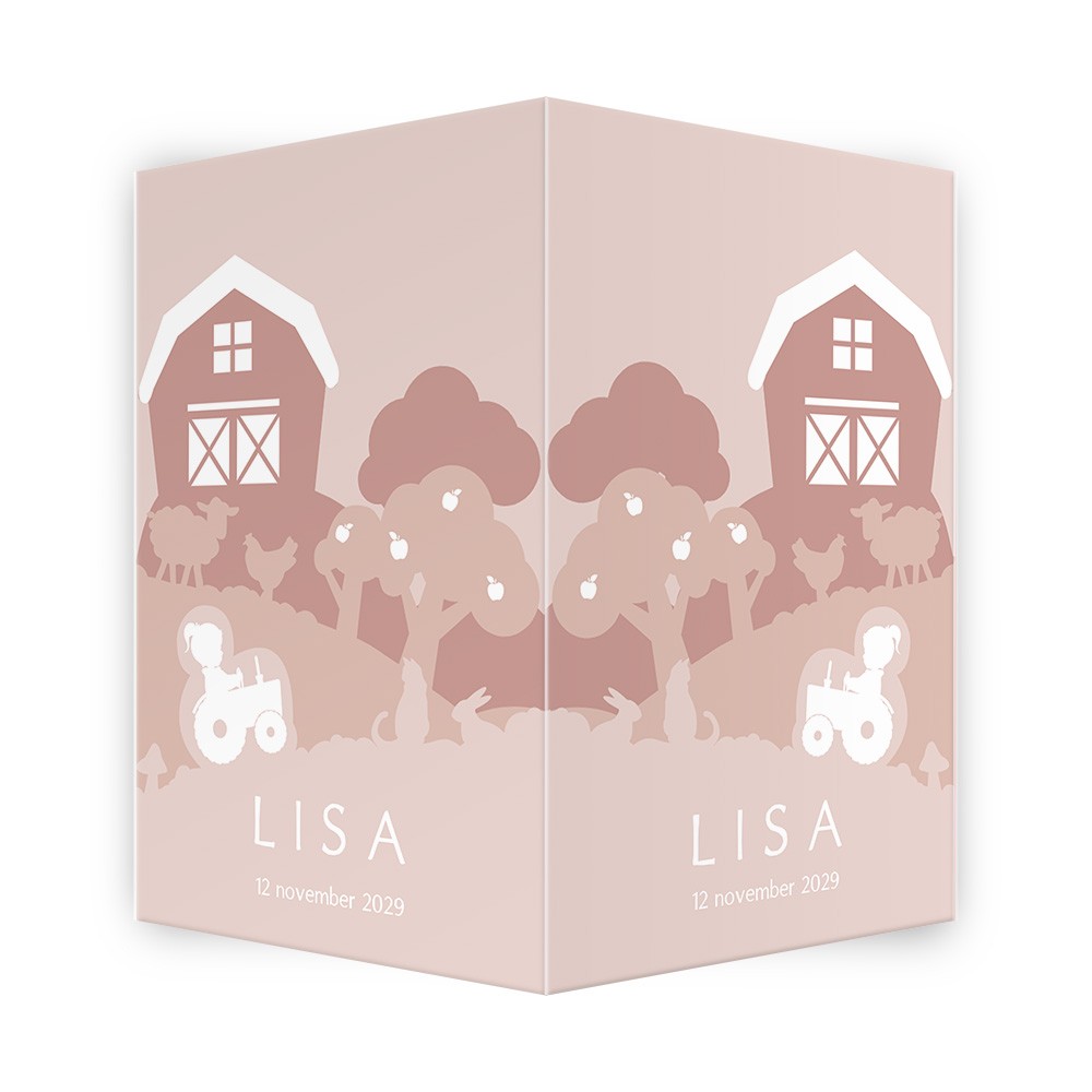 Geboortebord meisje met boerderij thema in verschillende kleuren - Lisa