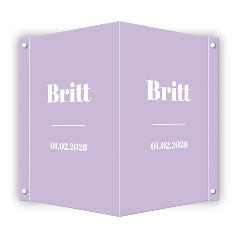 Geboortebord in vrolijk lila - Britt