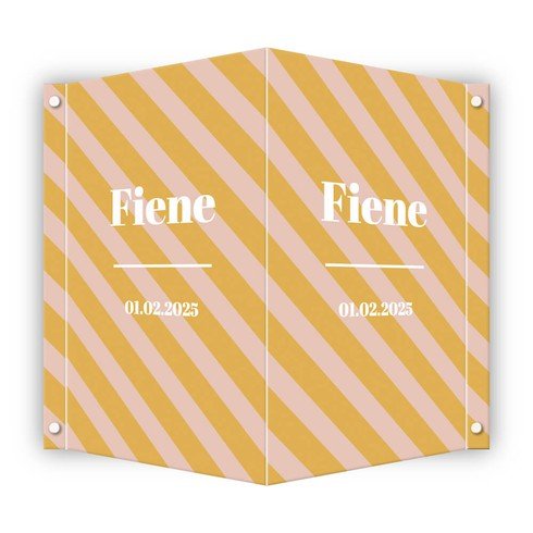 Geboortebord met vrolijke strepen - Fiene