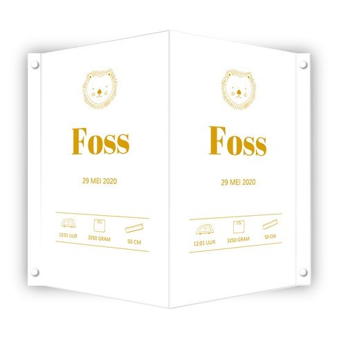 Geboortebord Foss leeuw - 50x70