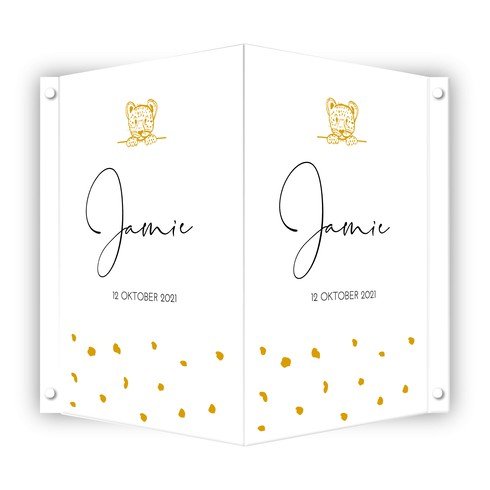 Geboortebord Jamie panterprint jongen - 50x70