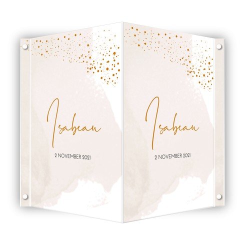 Geboortebord Isabeau meisje watercolor - 50x70