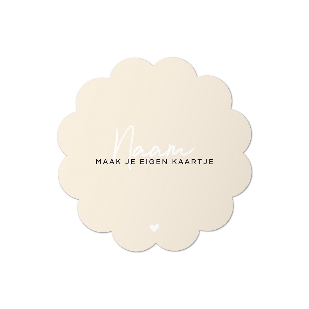 Geboortekaartje om zelf te maken in grote bloemenvorm 15x15 enkel