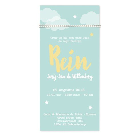 Labelkaart wolk - Rein