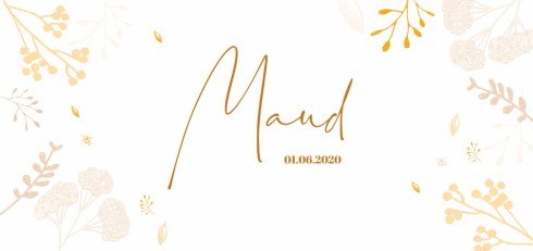 Geboortekaartje Bloemen - Maud