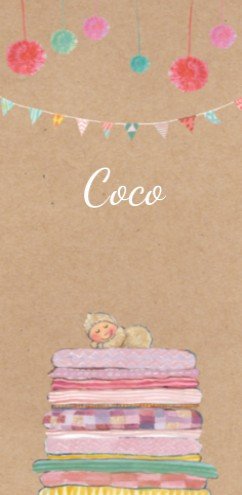 Geboortekaartje Coco met zus en broertje - EB