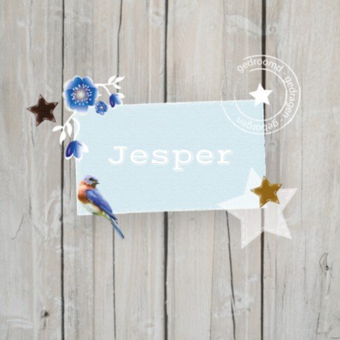 Geboortekaartje hout - Jesper
