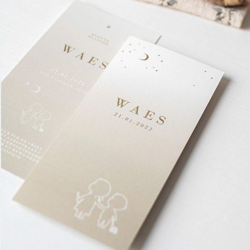 Geboortekaartje broertje sterren en maan - Waes