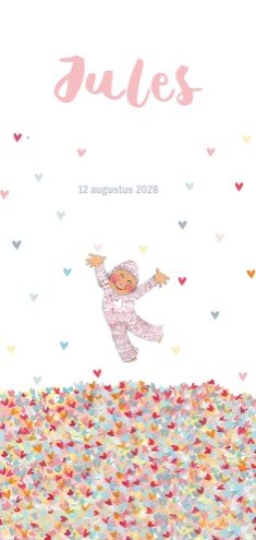 Geboortekaartje Jules met zusje - EB