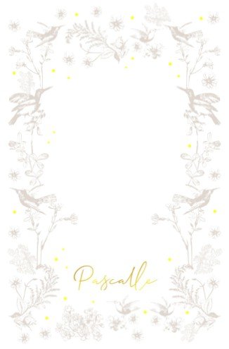 Geboortekaartje op kalkpapier met botanische print - Pascalle