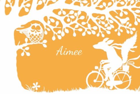 geboortekaartje vosje bos boom knipkunst sprookje