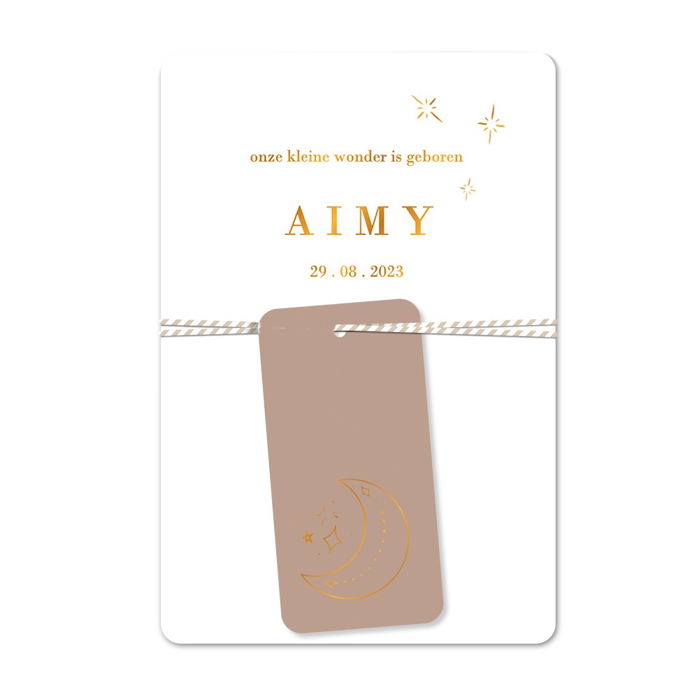 Labelkaartje meisje folie maantje - Aimy
