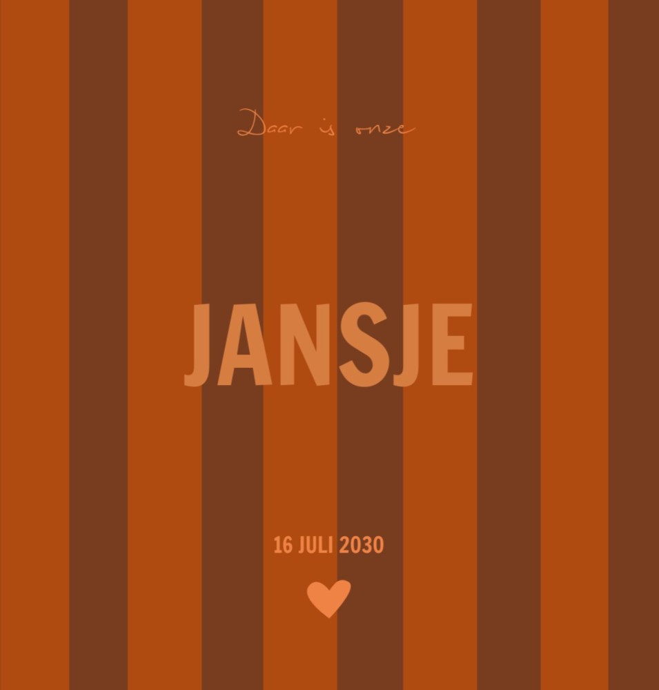 Geboortekaartje meisje met trendy herfst kleuren met speciaal hoogglans - Jansje