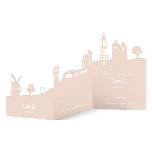 Geboortekaartje Utrecht met dieren voor een meisje - Isabelle