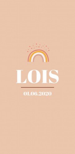 Geboortekaartje Regenboog en stipjes - Lois