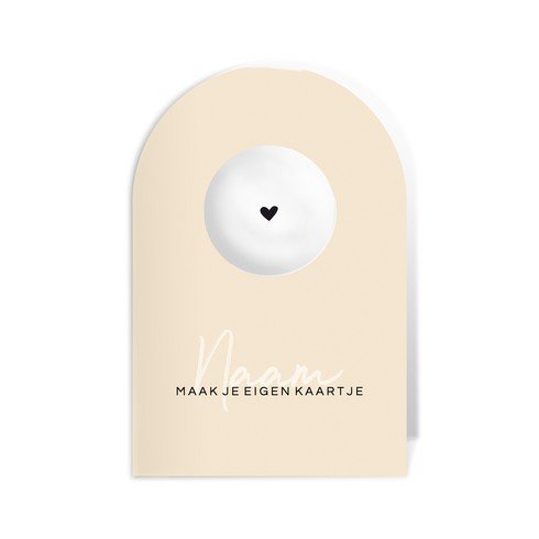 Boogvorm geboortekaartje met doorkijkje om zelf aan te passen - 10x15