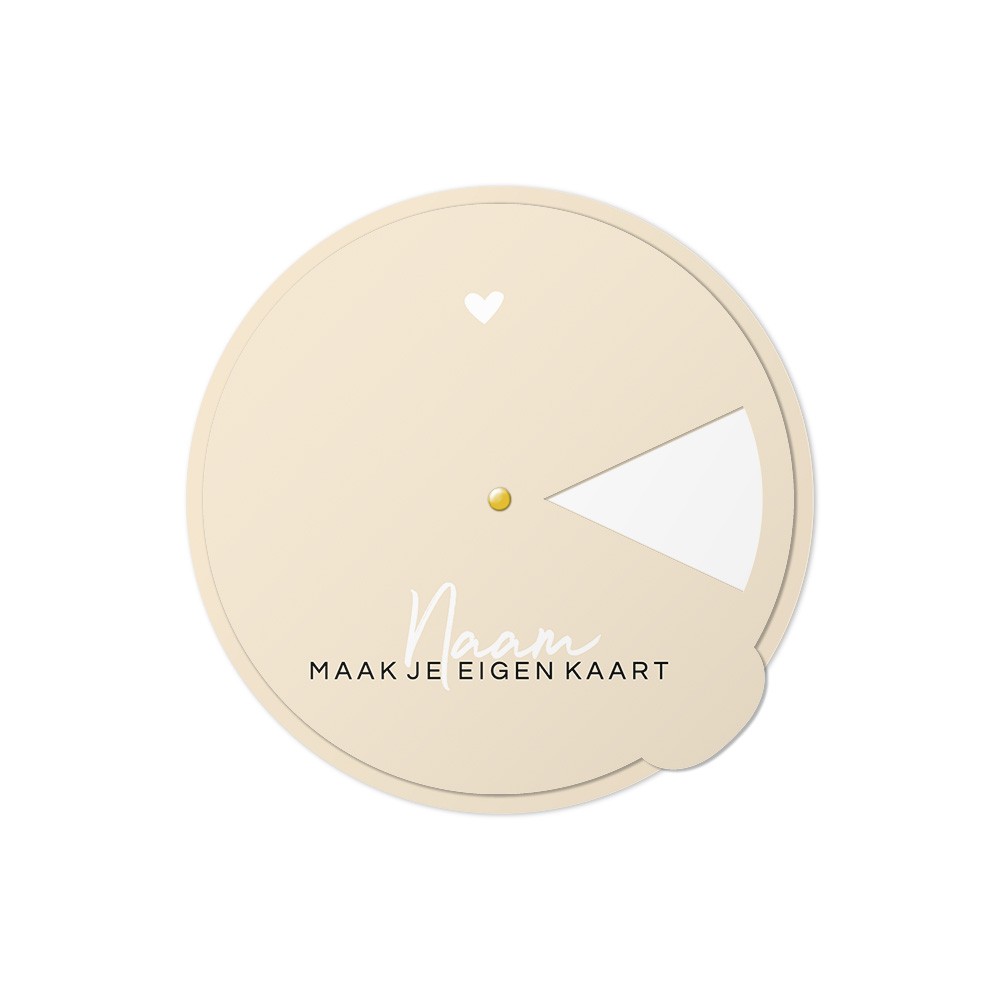 Kaartje met draaischijf vorm om helemaal zelf te maken