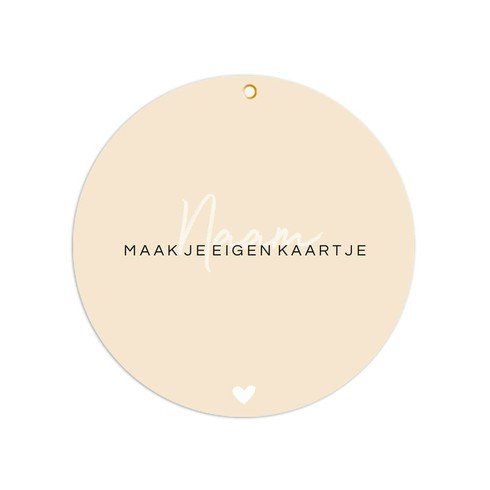 Rond geboortekaartje met gaatje zelf maken 13x13