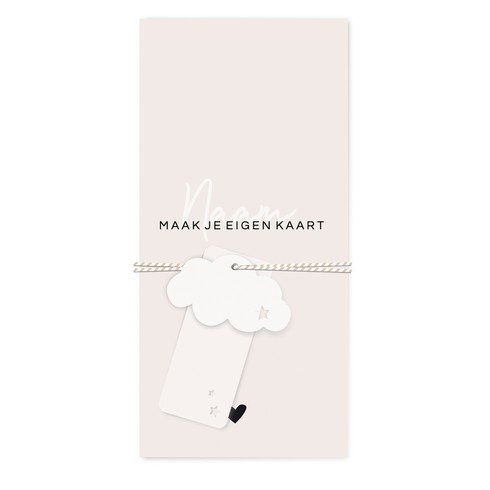 Geboortekaartje zelf maken met 2 wolken labels - 10x21