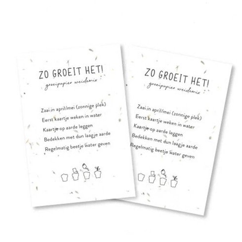 Groeipapier instructie kaartje - Weidemix