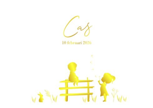 Jongenskaartje dubbel met silhouetje en zus - Cas