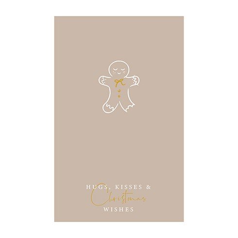 Kerstkaarten set met goudfolie en zachte kleuren - 5 stuks