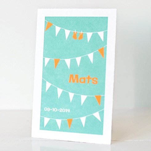 Oud Hollands vlaggetjes jongen Mats fluor