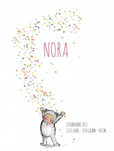 Poster Confetti meisje - EB - 30x40