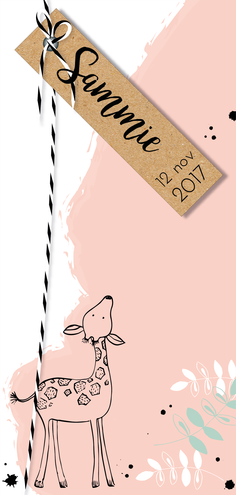 Geboortekaartje Sammie - met giraf