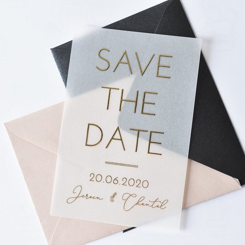 Save the Date strak - kalkpapier folie