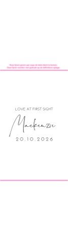 Wikkel van kalkpapier bij geboortekaartje met rozen - Mackenzie