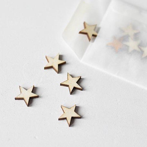 Houten sterretjes met plakstrip