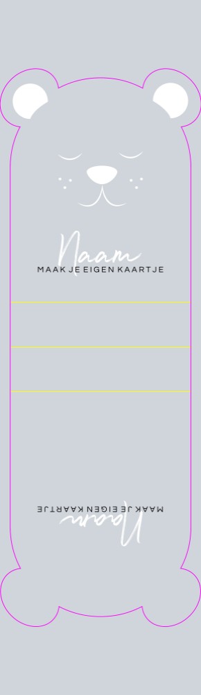 Beer geboortekaartje om zelf te maken in groter formaat 10x15 cm