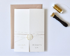 Chique trouwkaart met goudfolie